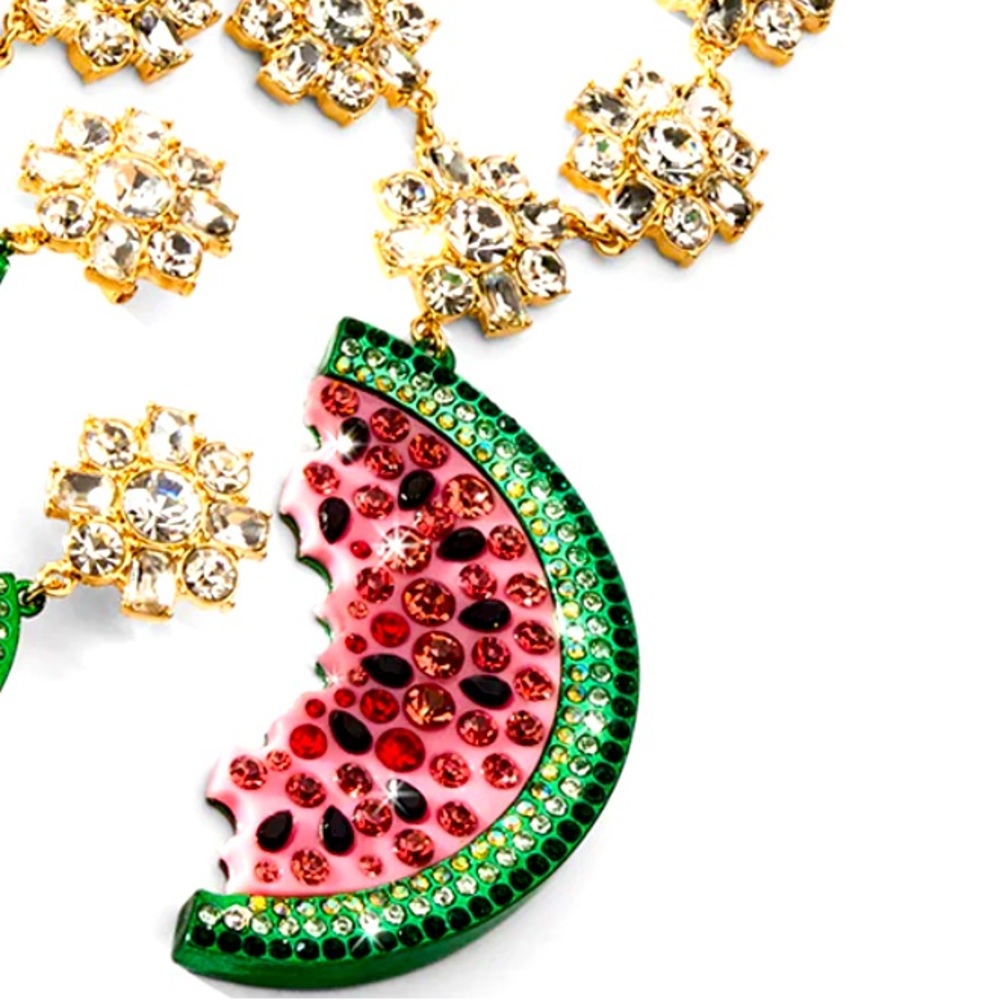 New Betsey Johnson BETSEYS BACKYARD WATERMELON PENDANT - Picture 4 of 12